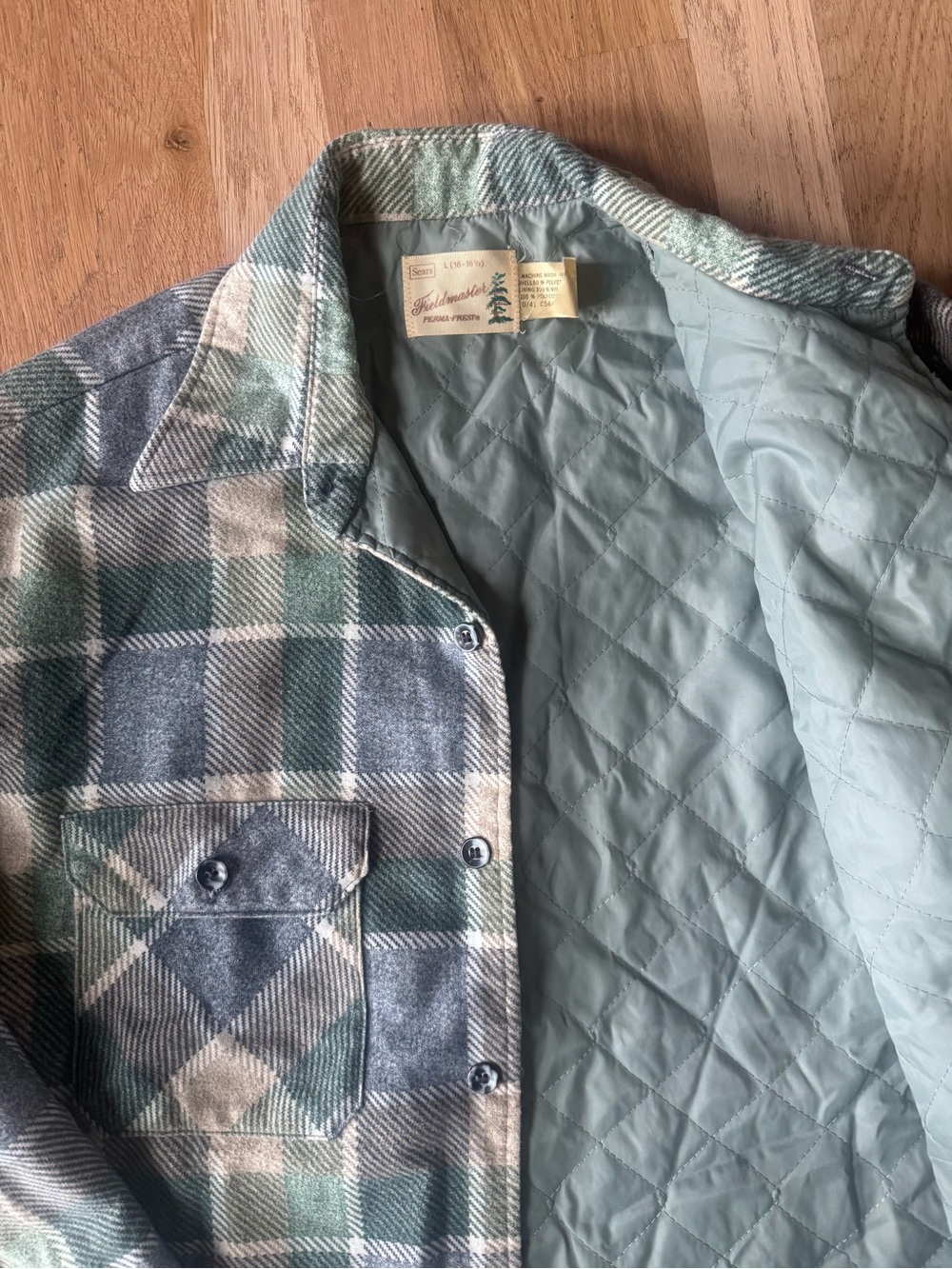 Vintage Highlander Wool Plaid Flannel Jacket/Shirt – Green & Gray – Size L